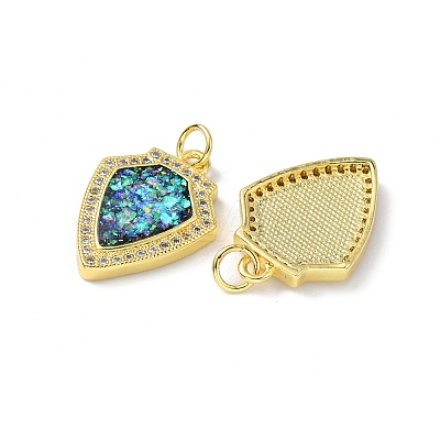 Brass Micro Pave Cubic Zirconia Pendants KK-A197-04G-1