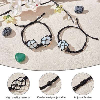 Adjustable Braided Nylon Cord Macrame Pouch Bracelet Making AJEW-SW00013-15-1
