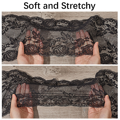 Flower Polyester Lace Edge Trim Ribbon SRIB-WH20020-029-1