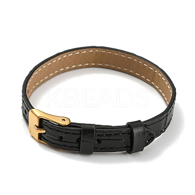 Leather Textured Bracelet Straps Slide Wristbands for Slide Charms AJEW-K232-01G-08-1