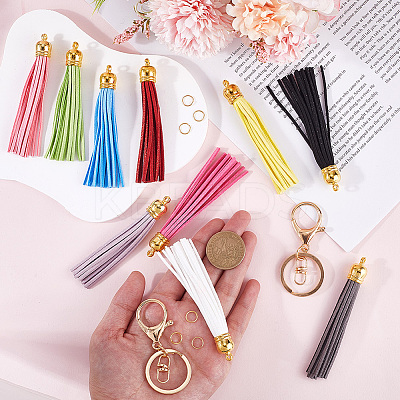 DIY Faux Suede Tasse Keychain Making Kits DIY-SP0002-43G-1