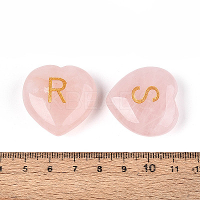 26Pcs 26 Styles Natural Rose Quartz Heart Beads G-T144-A03-1