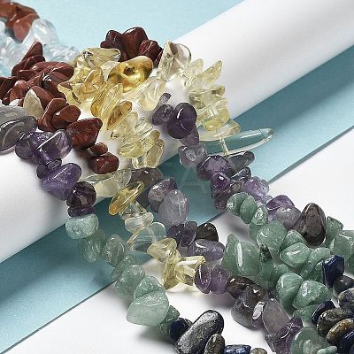 Chakra Natural Mixed Gemstone Chip Beads Strands G-M205-78-1