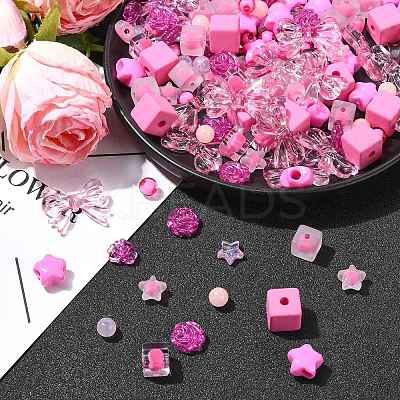 200Pcs Mixed Styles Acrylic Beads OACR-CJ0001-83-1