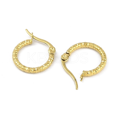 PVD Vacuum Plating 202 Stainless Steel Hammered Hoop Earrings EJEW-H003-47G-1