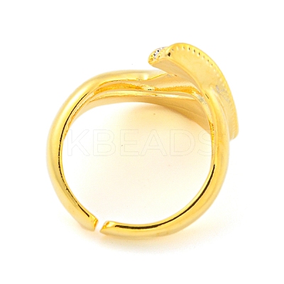 Brass C-shaped Open Cuff Ring for Women LS-AJEW-U003-08G-1