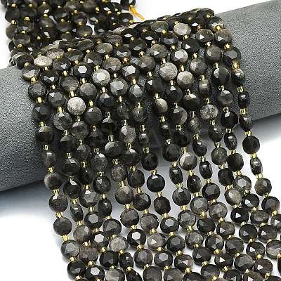 Natural Silver Obsidian Beads Strands G-C116-A55-02-1