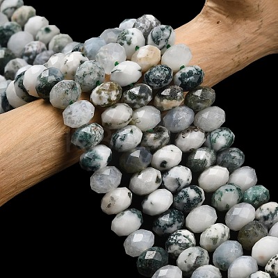 Natural Tree Agate Beads Strands G-Z111-A46-1