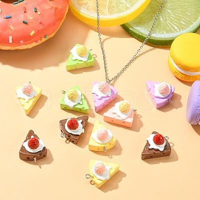 30Pcs 5 Colors Opaque Resin Imitation Food Pendants RESI-CJ0003-45-1