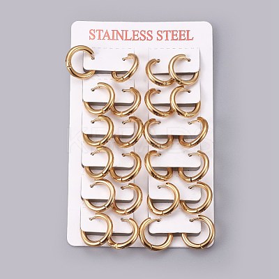 Ion Plating(IP) 304 Stainless Steel Huggie Hoop Earrings LS-EJEW-O087-06B-1