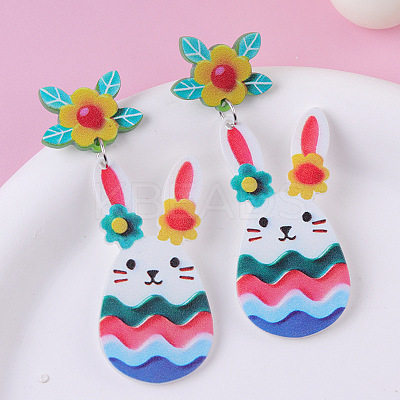 Easter Acrylic Dangle Stud Earrings FS-WG8F84A-04-1