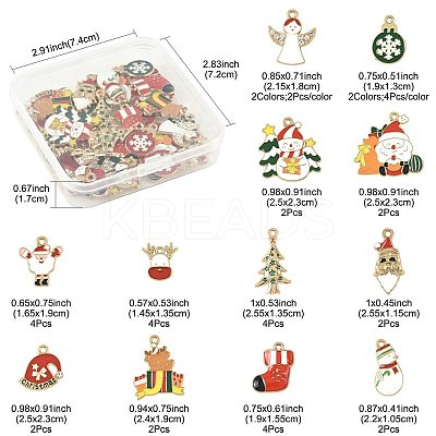 40Pcs Christmas Theme Alloy Enamel Pendants ENAM-FS0004-19-1