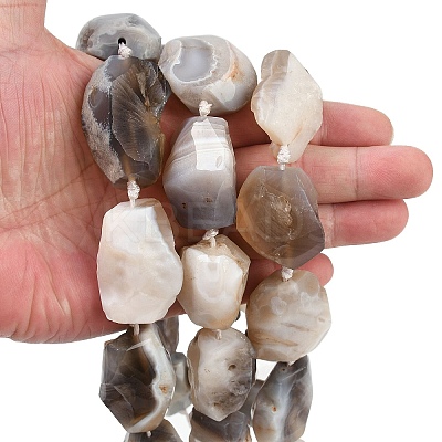 Raw Rough Natural Botswana Agate Beads Strands G-S396-04A-1