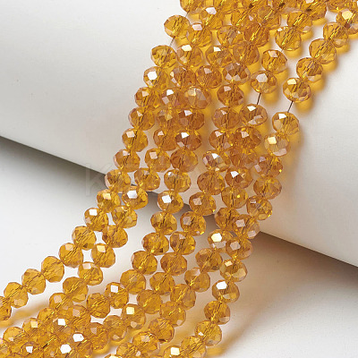 Electroplate Transparent Glass Beads Strands EGLA-A034-T8mm-H17-1