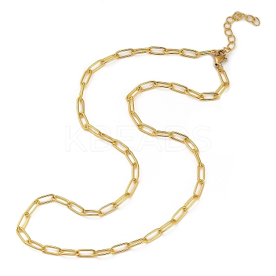304 Stainless Steel Paperclip Chain Necklaces for Women Men NJEW-G161-01G-1