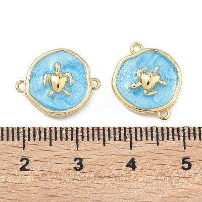 Ocean Brass Enamel Connector Charms KK-C251-05G-02B-1