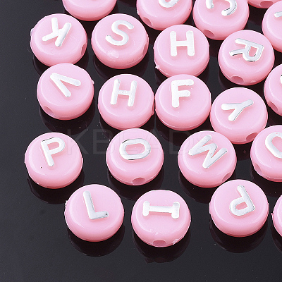 Plating Opaque Acrylic Beads X-MACR-T032-02F-1