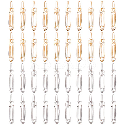40Pcs 2 Colors Zinc Alloy Hair Pin PHAR-CP0001-09-1