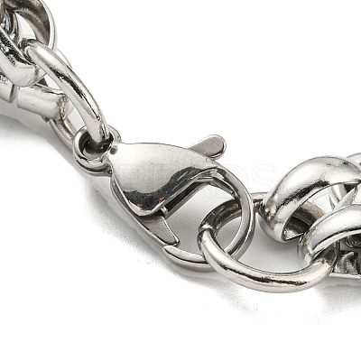 Non-Tarnish 304 Stainless Steel Mesh Chain Bracelet BJEW-C042-03P-1