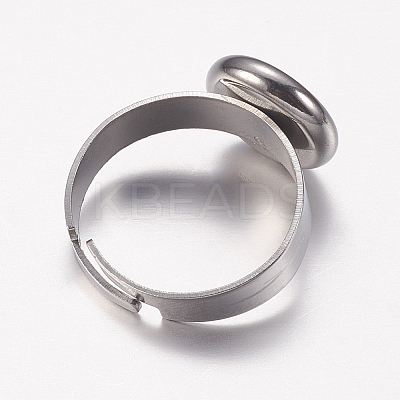 Tarnish Resistant Adjustable 201 Stainless Steel Finger Rings Components STAS-I097-038P-1