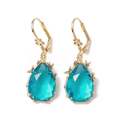 Glass Leverback Earring EJEW-C077-02KCG-02-1