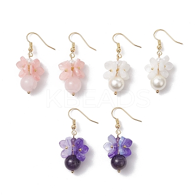 Flower Dangle Earrings EJEW-TA00631-1