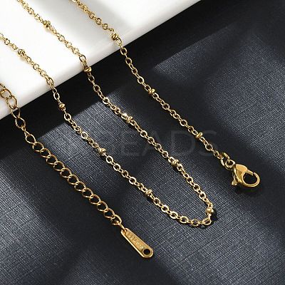 201 Stainless Steel Satellite Chain Necklace for Men Women NJEW-P268-A22-2X5-1