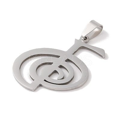 Non-Tarnish Reiki Symbol 201 Stainless Steel Pendants STAS-A094-03A-P-1