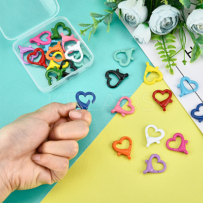 24Pcs 12 Colors Spray Painted Eco-Friendly Alloy Lobster Claw Clasps FIND-PH0003-34-1
