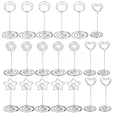 20Pcs 4 Style Carbon Steel Name Card Holder AJEW-SZ0001-79-1