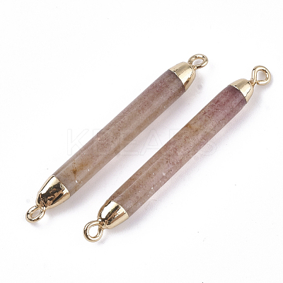 Electroplate Natural Strawberry Quartz Links connectors G-S344-73G-1