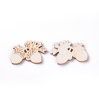 Forest Theme Wooden Cabochons WOOD-I003-04-1