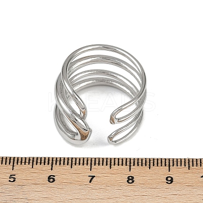 304 Stainless Steel Cuff Rings RJEW-P153-05P-1