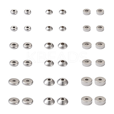 180Pcs 201 & 303 & 304 Stainless Steel Spacer Beads STAS-MP0001-07-1