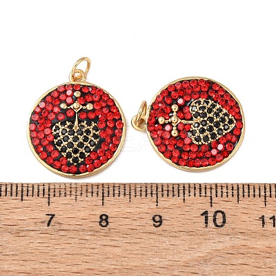 Brass Micro Pave Cubic Zirconia Rhinestone Pendants KK-C143-27G-1