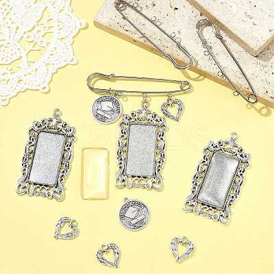 DIY Rectangle Pendant Making Kits DIY-FS0009-40-1