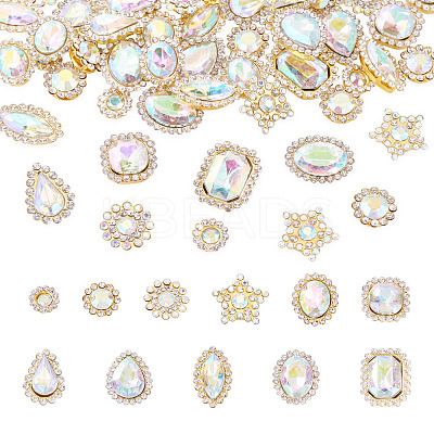 100Pcs Teardrop/Heart/Star Sew on Rhinestones FIND-TA0006-69B-1