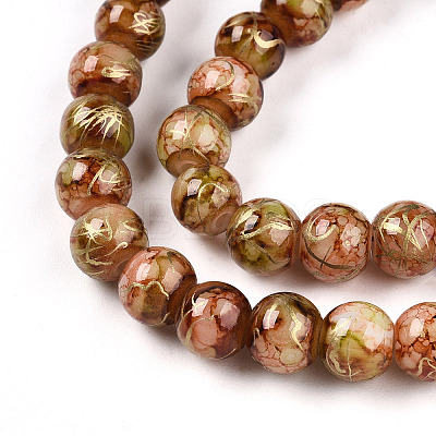 Baking Paint Glass Beads Strands DGLA-N003-6mm-BM-1