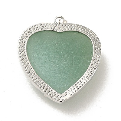 Heart Natural Green Aventurine Pendants X-GP356-2-1
