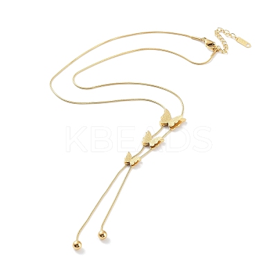 Butterfly Lariat Necklaces NJEW-F318-12G-1