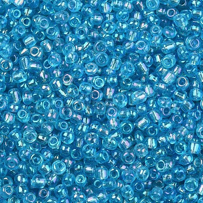 Round Transparent Colors Rainbow Glass Seed Beads X-SEED-A007-3mm-163-1