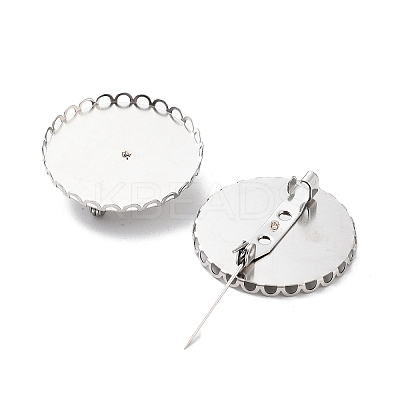 Non-Tarnish 304 Stainless Steel Brooch Base Settings FIND-D035-03F-P-1