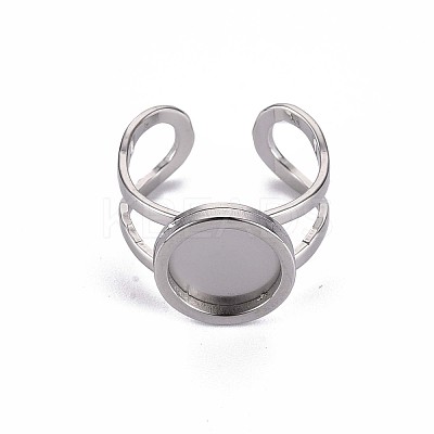 Non-Tarnish 201 Stainless Steel Cuff Pad Ring Settings LS-X-STAS-S080-040A-P-1