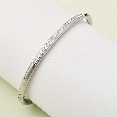304 Stainless Steel Micro Pave Cubic Zirconia Hinged Bangles for Women BJEW-D408-30P-1