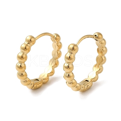 304 Stainless Steel Round Ball Beaded Hoop Earrings for Women EJEW-Q781-03G-1