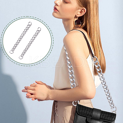 2Pcs Aluminum Curb Chain Purse Strap Extender FIND-HY0004-37S-1