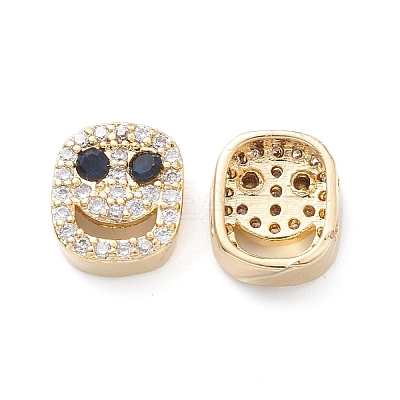 Brass Micro Pave Cubic Zirconia Beads KK-M241-01P-1