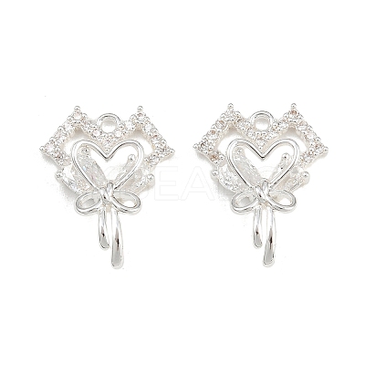 Brass Micro Pave Cubic Zirconia Pendants KK-K407-27S-01-1