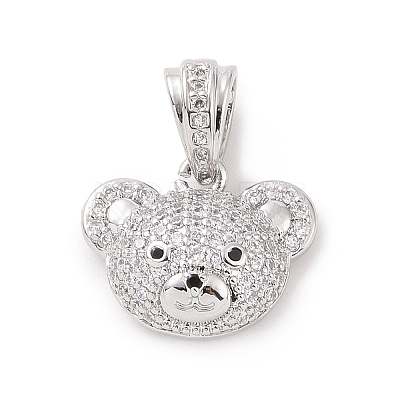 Brass Micro Pave Cubic Zirconia Pendants KK-C012-03P-06-1