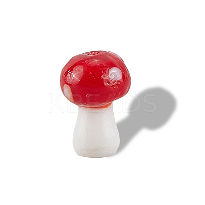 50Pcs Mushroom Handmade Lampwork Beads Strands LAMP-LT0001-06B-1